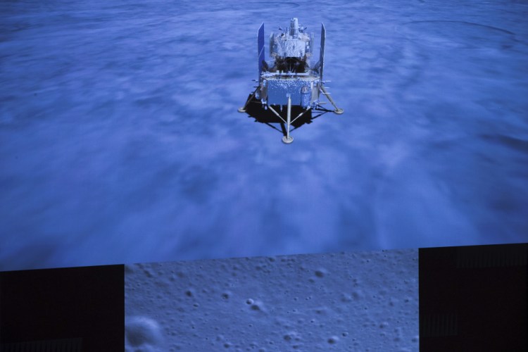 The Chang'e-5, a Chinese spacecraft, landed on the moon Tuesday. 