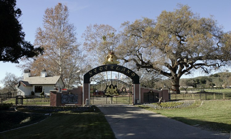 The rear entrance to Michael Jackson's Neverland Ranch home in Santa Ynez, Calif. 

