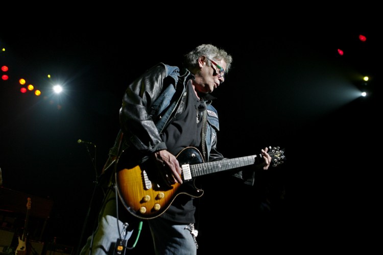 Leslie West of Mountain performs at the  Theater at Madison Square Garden in New York in 2008. 

