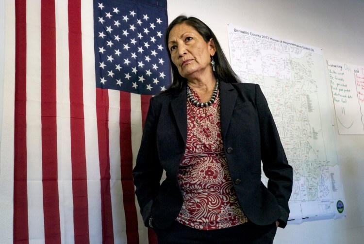 Rep. Deb Haaland, D-N.M., has been nominated to become the first Native American to serve as interior secretary. MUST CREDIT: Washington Post photo by Bonnie Jo Mount