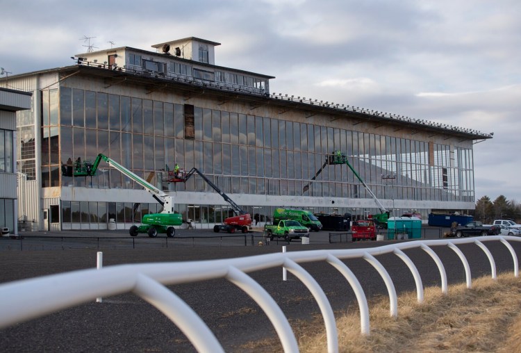 SCARBOROUGH, ME - JANUARY 21: Crossroad Holdings will donate the use of the former grandstand at Scarborough Downs Racetrack to MaineHealth so it can be transformed into a high-volume COVID-19 vaccination clinic. (Staff photo by Derek Davis/Staff Photographer)