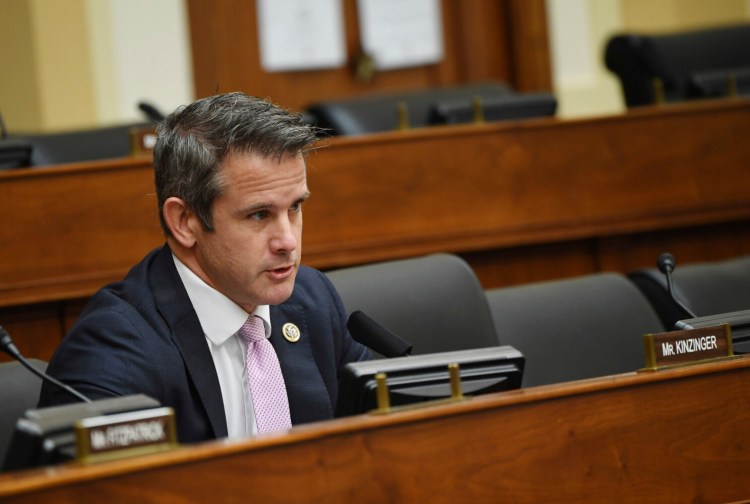 Rep. Adam Kinzinger, R-Ill., questions witnesses before a House Committee on Foreign Affairs hearing on Sept. 16, 2020. "Republicans must say enough is enough. It's time to unplug the outrage machine, reject the politics of personality, and cast aside the conspiracy theories and the rage," Kinzinger says in the launch video of his Country 1st PAC.
