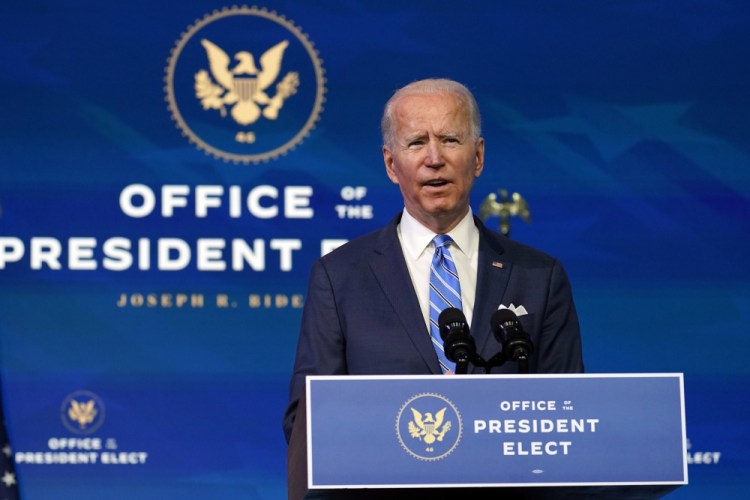 President-elect Joe Biden unveils his plan to fight the COVID-19 pandemic and its economic fallout, at The Queen theater on Thursday in Wilmington, Del. 