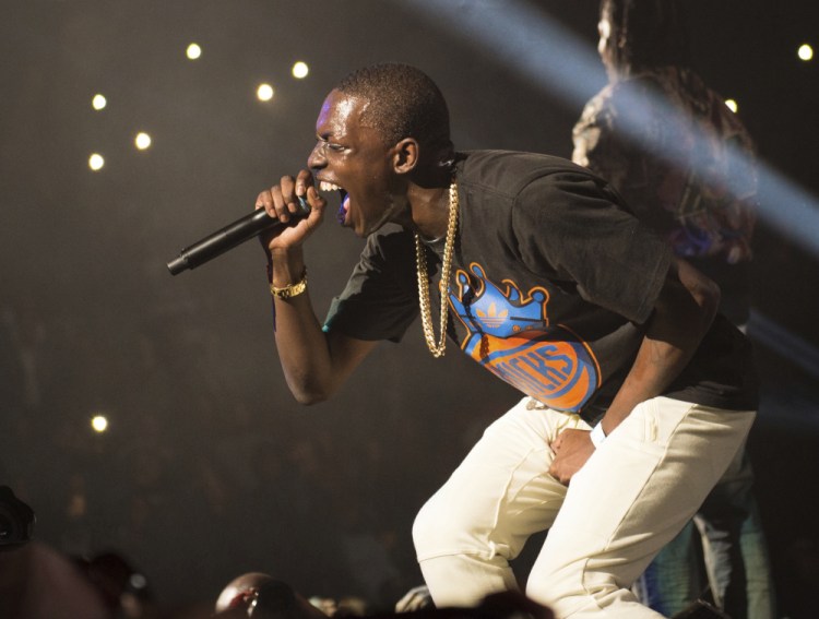 Bobby Shmurda performs in 2014 at the Barclays Center in  Brooklyn, New York. The rapper has been released after spending more than four years incarcerated on a drug gang conviction. (Photo by Scott Roth/Invision/AP)