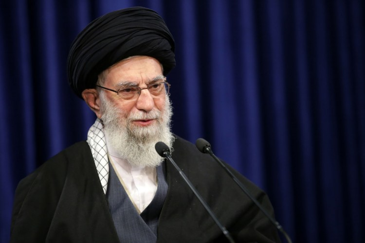 A Twitter account linked to the office of Iranian Supreme Leader Ayatollah Ali Khamenei has been permanently banned after a photo that conveyed a threat against former U.S. President Trump.