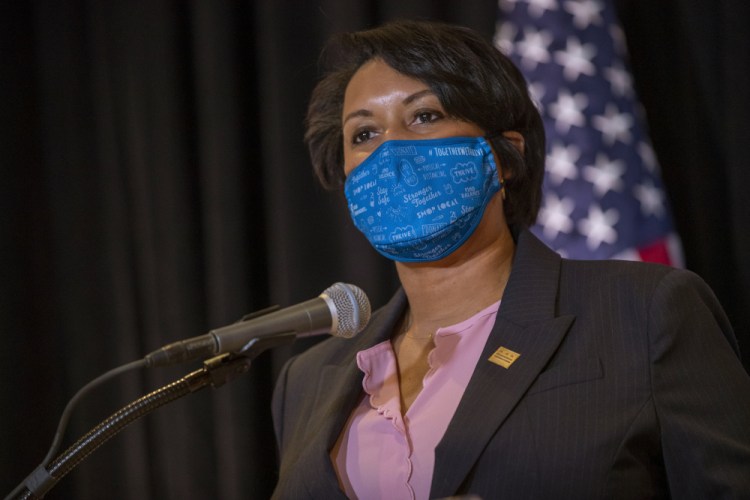 District of Columbia Mayor Muriel Bowser, shown in December, warned in a news conference on Monday, "We will not allow people to incite violence, intimidate our residents or cause destruction in our city.”