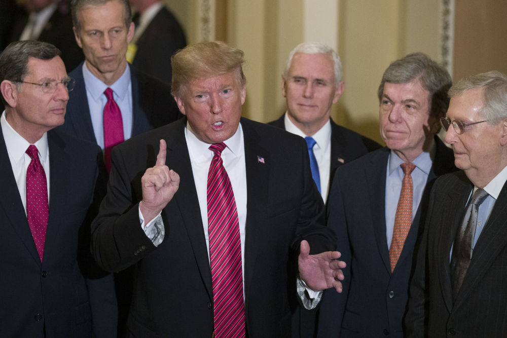 Donald Trump, Mike Pence, Mitch McConnell, John Thune, John Barrasso, Roy Blunt