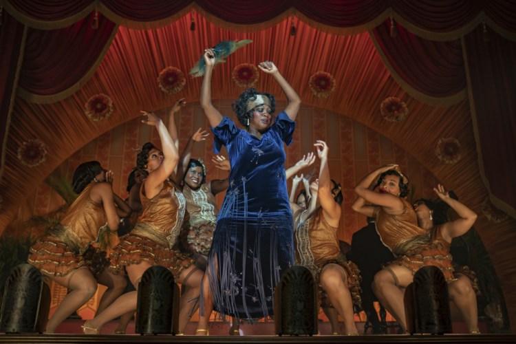 This image released by Netflix shows Viola Davis in "Ma Rainey's Black Bottom." The Screen Actors Guild has nominated the cast for a SAG Award for outstanding performance by a cast in a motion picture.  
