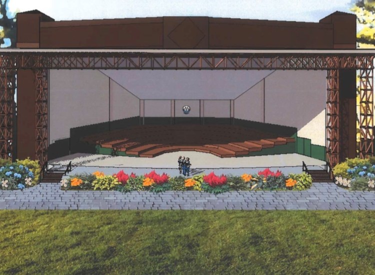 An artist's rendering shows what a $1 million renovation project would look like for the Bowl in the Pines Amphitheater at the Snow Pond Center for the Arts in Sidney. 