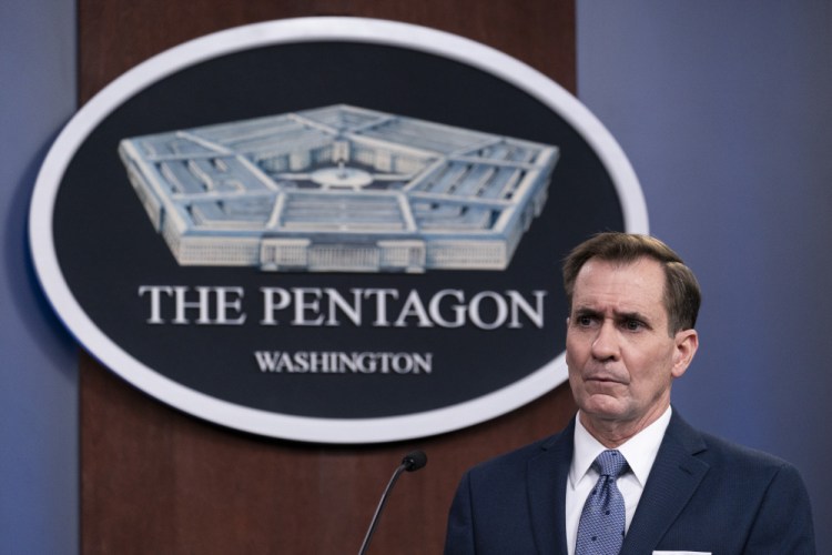 Pentagon spokesman John Kirby announced late Thursday, Feb. 25, that the U.S. military conducted airstrikes against facilities in eastern Syria that the Pentagon said were used by Iran-backed militia groups, in response to recent attacks against U.S. personnel in Iraq. 
