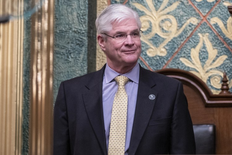 Michigan Senate Majority Leader Mike Shirkey, shown in January, on Wednesday stood by his false claims that it is a “hoax” to blame supporters of then-President Trump for the deadly Jan. 6 riot at the U.S. Capitol.