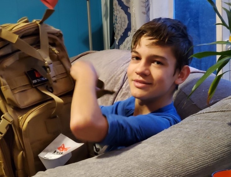Atum Hosea, 12, was carrying this tan backpack when he was last seen on Friday.