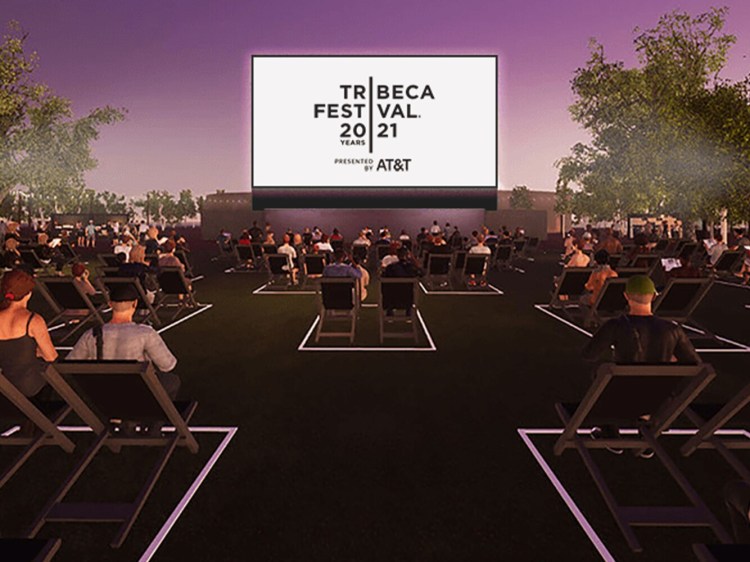 The Tribeca Film Festival is planning a big return with outdoor screenings. This rendition shows one such screening at Battery Park.