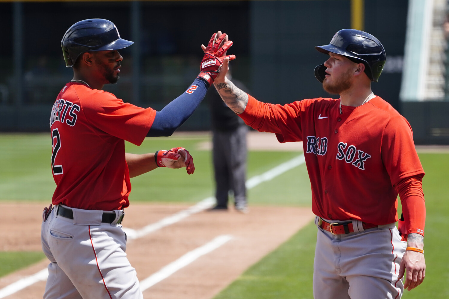 Giancarlo Stanton was happy to see Red Sox reliever Darwinzon