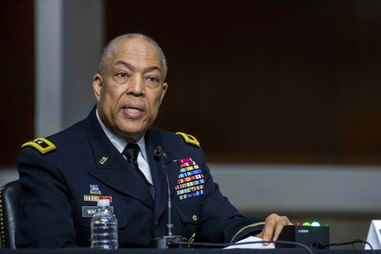 Maj. Gen. William J. Walker, commanding general of the District of Columbia National Guard, testifies before Senate committees examining the Jan. 6, attack on the U.S. Capitol, on Wednesday  in Washington.