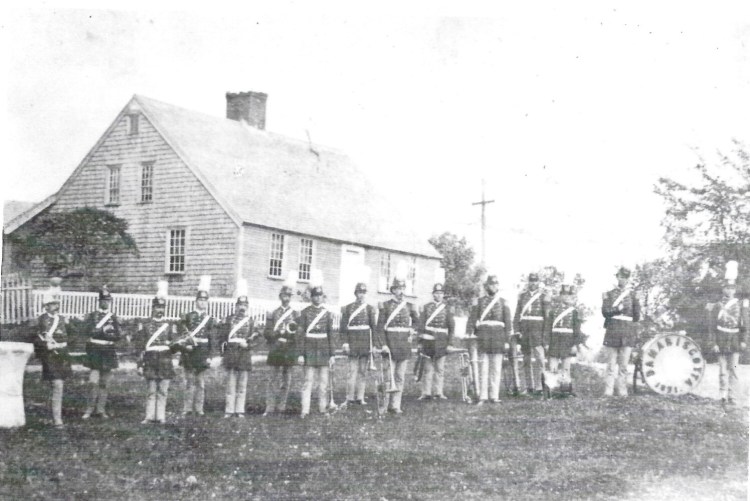 Damariscotta Band in front of the Chapman-Hall House, circa 1890. 