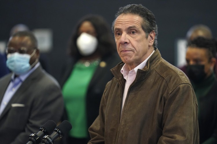 New York Gov. Andrew Cuomo, shown last month,  hasn’t taken questions from reporters since a Feb. 19 briefing, an unusually long gap for a Democrat whose daily, televised updates on the coronavirus pandemic were must-see TV last spring.