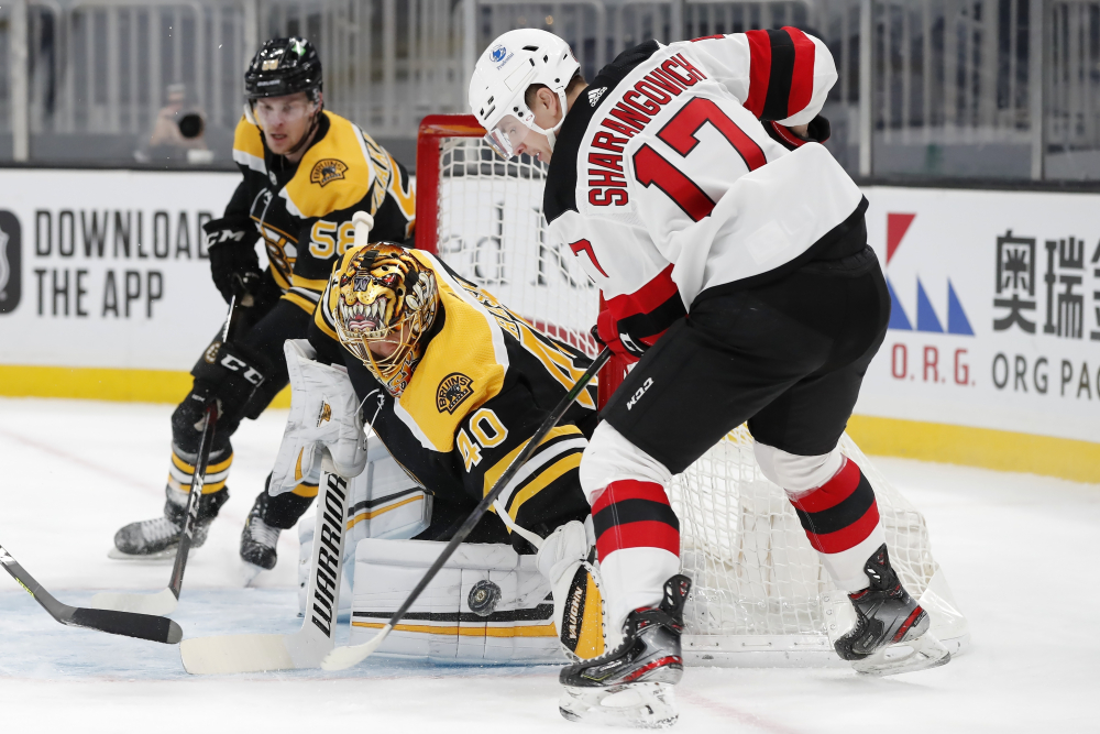 Yegor Sharangovich, Tuukka Rask