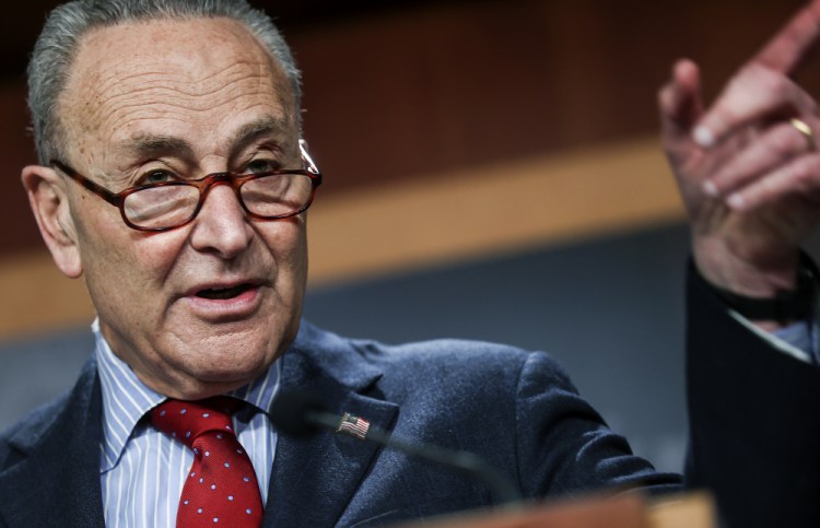 Senate Majority Leader Chuck Schumer of New York on Thursday announced steps the chamber will take after a two-week break, starting with a Senate vote on hate crimes legislation to give local law enforcement more resources. 