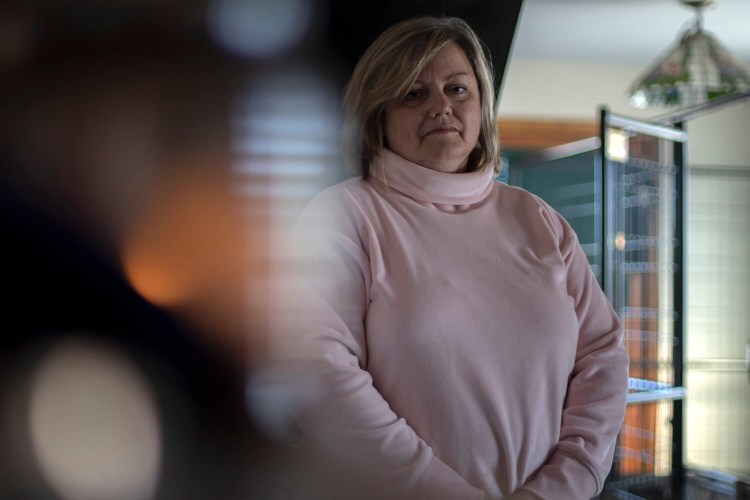 WALES, ME - MARCH 4: Amy Burns is the ex-wife of former Maine State Police trooper Justin Cooley, who faces three criminal charges related to alleged domestic abuse in 2019. When she reported the abuse to the state police, she claims that the commanders either did not want to hear it, or they did not believe her, and they failed to intervene and stop the omestic violence. The incident and it's handling, she said, were an example of a permissive culture she glimpsed inside the ranks of the state police, where troopers play by their own set of rules from the consequences any other citizen might face.  (Staff photo by Derek Davis/Staff Photographer)