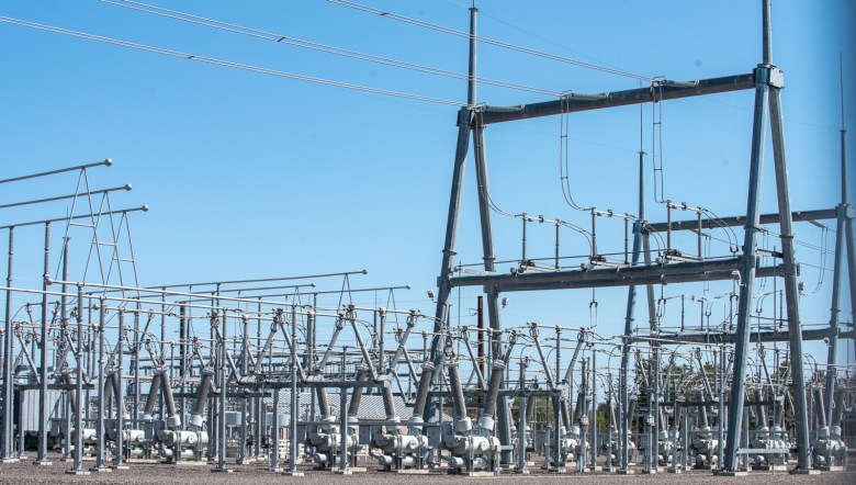 A small section of Central Maine Power’s Larrabee Road Substation No. 418 in Lewiston.
