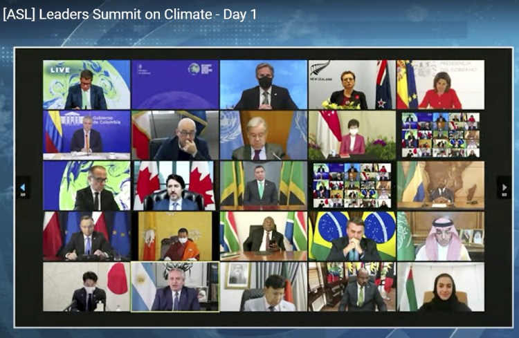 In this image from video, world leaders participate in the White House Climate Leaders Summit via Zoom on Thursday.  