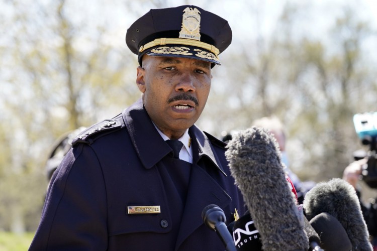 Washington Metropolitan Police Department chief Robert Contee speaks during a news conference in Washington. This week, one ransomware syndicate threatened to make available to local criminal gangs data they say they stole from the Washington, D.C., metro police on informants.