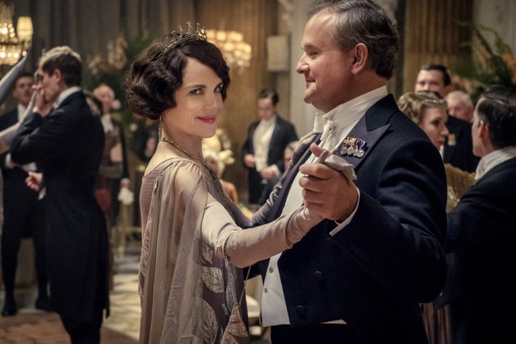 Elizabeth McGovern, left, as Lady Grantham and Hugh Bonneville, as Lord Grantham, in "Downton Abbey". The original principal cast of “Downton Abbey” are returning for a second film that will arrive in theaters December 22 this year, Focus Features announced Monday. 