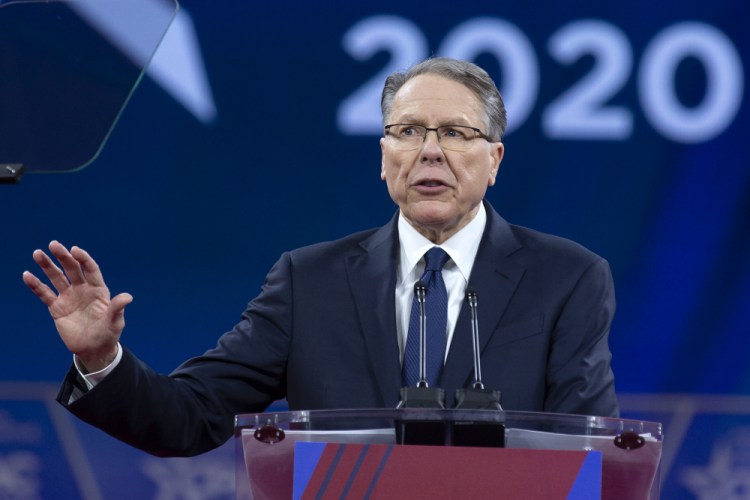 National Rifle Association Executive Vice President and CEO Wayne LaPierre speaks at the Conservative Political Action Conference, CPAC 2020, at the National Harbor, in Oxon Hill, Md. on Feb. 29, 2020. 