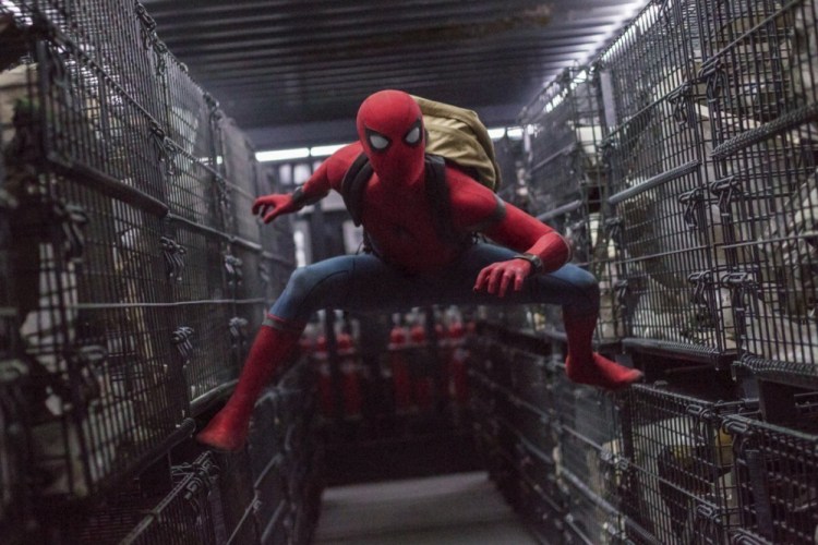 Tom Holland in a scene from "Spider-Man: Homecoming."