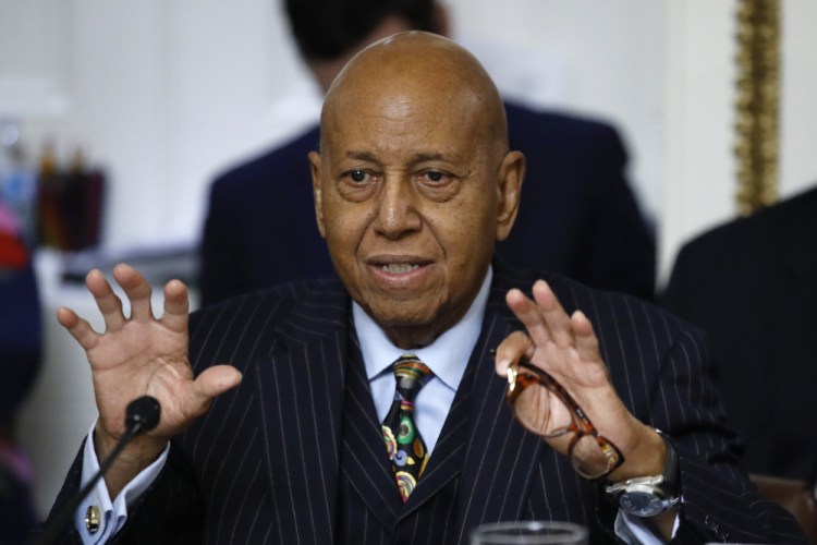 Rep. Alcee Hastings, D-Fla., speaks during a House Rules Committee hearing on the impeachment against President Donald Trump on Capitol Hill in Washington on Dec. 19, 2019.  