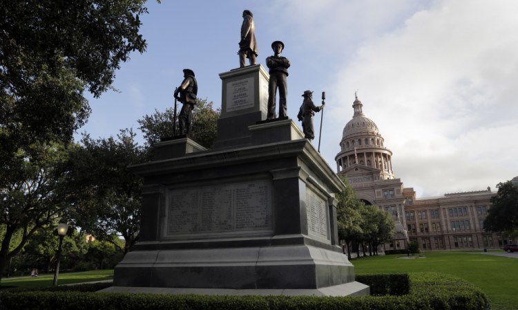 The Texas State Capitol Confederate Monument stands on the south lawn in Austin.


