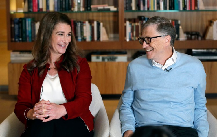 Bill and Melinda Gates are shown during an interview in Kirkland, Wash., in 2019. The couple announced Monday that they are divorcing. 