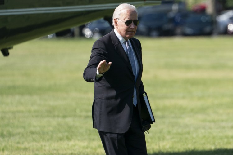 President Biden arrives at the White House after spending the weekend at his Delaware home, on Monday in Washington. 