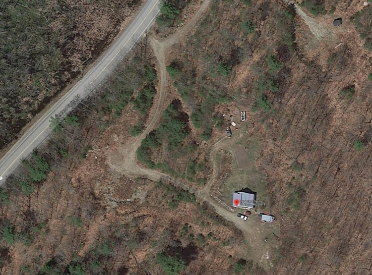 196 Poland Spring road, Casco, Maine, where skeletal remains were found in an outbuilding over the weekend when a family member was cleaning out their father's  residence, who died earlier this year. The deceased father was Douglas Scott, 82. (Google Earth photo)