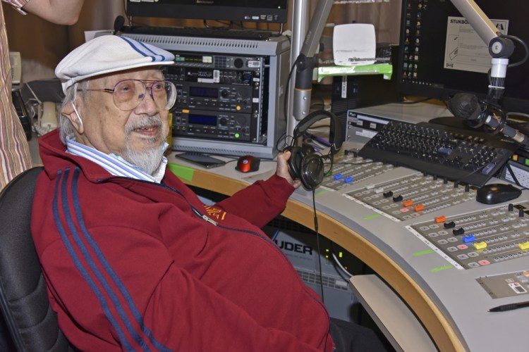 Hong Kong DJ Ray Cordeiro, also known as Uncle Ray, was on the air for more than seven decades. (Radio Television Hong Kong via AP)