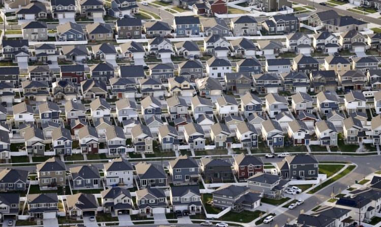 Rows of homes in suburban Salt Lake City.

