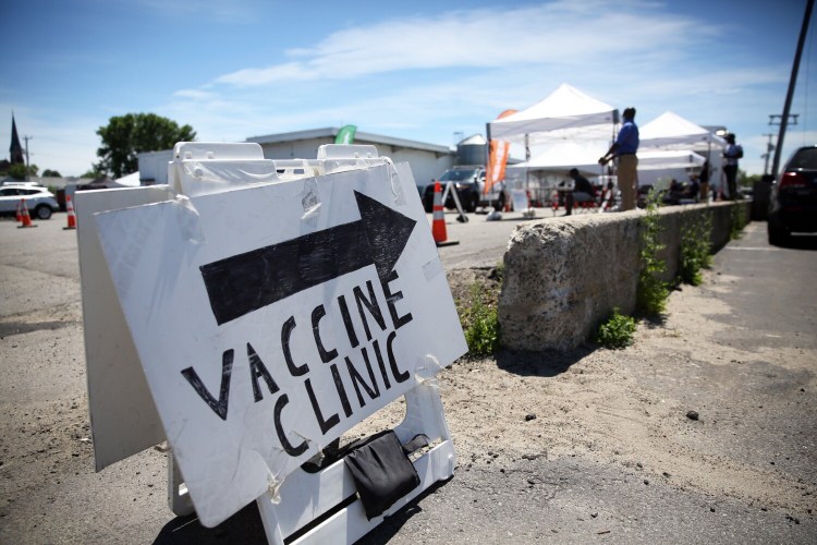 PORTLAND, ME - JUNE 9: A FEMA pop-up vaccination clinic behind Rising Tide brewery in Portland is vaccinating walk-ins with the Johnson & Johnson COVID-19 vaccine Thursday through Sunday. (Staff photo by Ben McCanna/Staff Photographer)