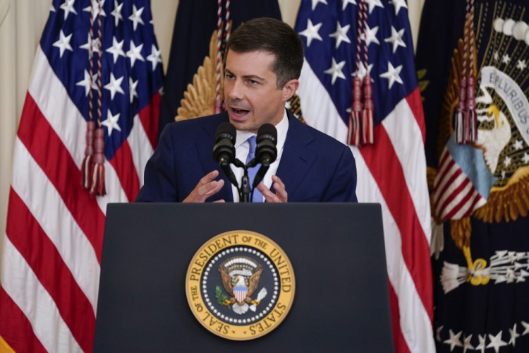 Transportation Secretary Pete Buttigieg, shown June 25, announced money for 24 projects in 18 states as part of a Biden administration shift of federal awards to promote climate-friendly policies and racial equity.