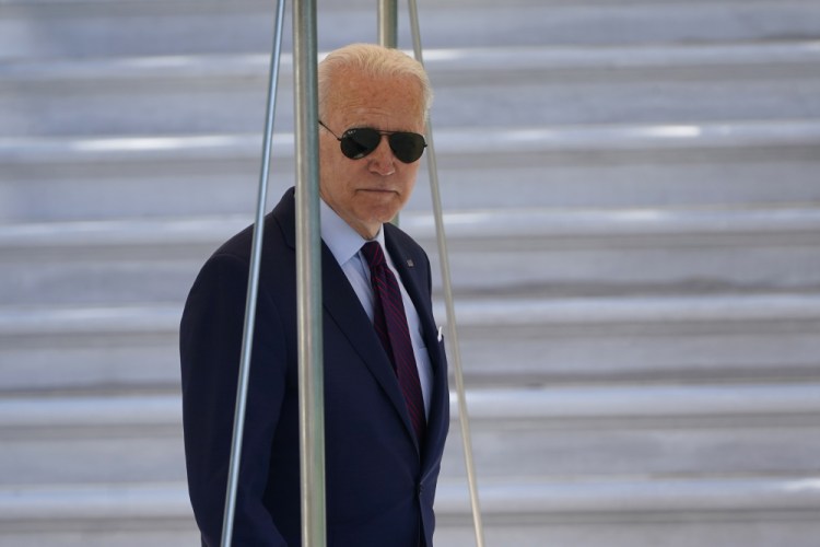 President Joe Biden walks to Marine One on the South Lawn of the White House in Washington on Tuesday. Biden will travel to Florida on Thursday.