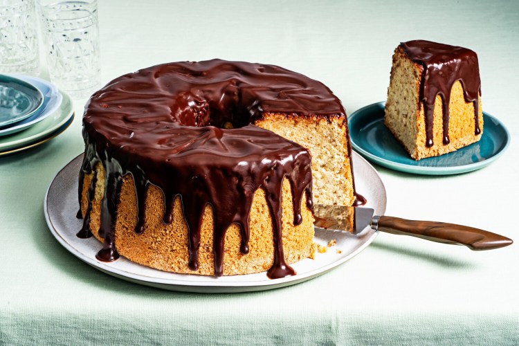 Hazelnut Chiffon Cake With Nutella Ganache. MUST CREDIT: Photo by Scott Suchman for The Washington Post.