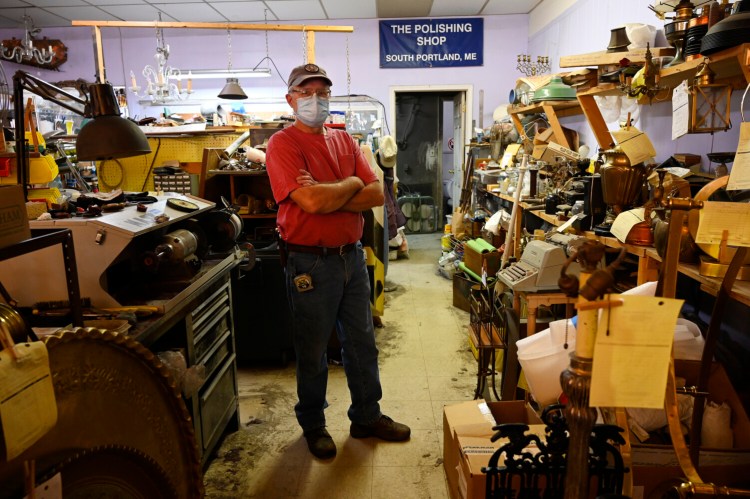 SOUTH PORTLAND, ME - JULY 29: Mike Gutgsell of The Polishing Shop in South Portland Thursday, July 29, 2021. (Staff Photo by Shawn Patrick Ouellette/Staff Photographer)