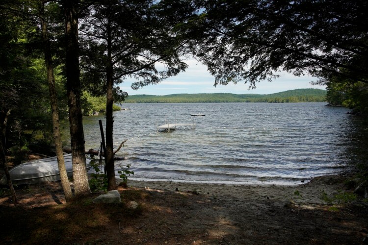The beach area of Bearnstow Camp on Parker Pond in Mount Vernon.