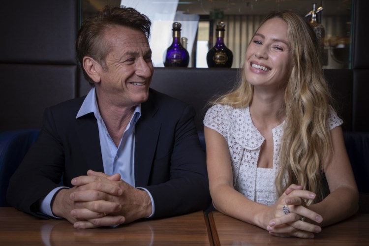 Sean Penn and Dylan Frances Penn on  Saturday in Cannes, France. 
