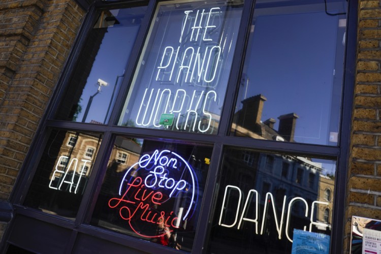 The Piano Works club in Farringdon, London ahead of Monday's reopening of nightclubs. 