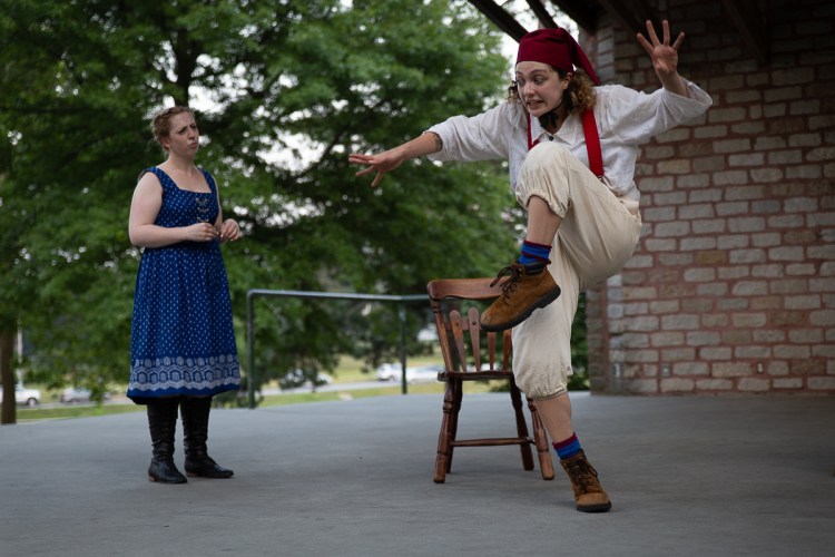 Kat Moraros and Michela Micalizio in "The Comedy of Errors."