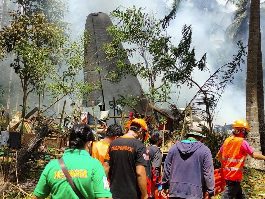 CORRECTION Philippines Military Plance Crash