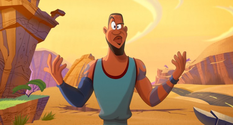 An animated LeBron James in a scene from "Space Jam: A New Legacy" 