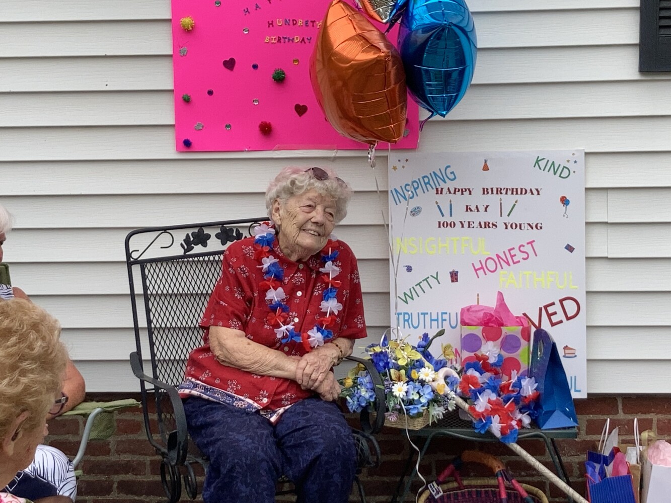 Kay Lawler Of Mexico Celebrates 100th Birthday   Kay Lawler Smiling At Party 