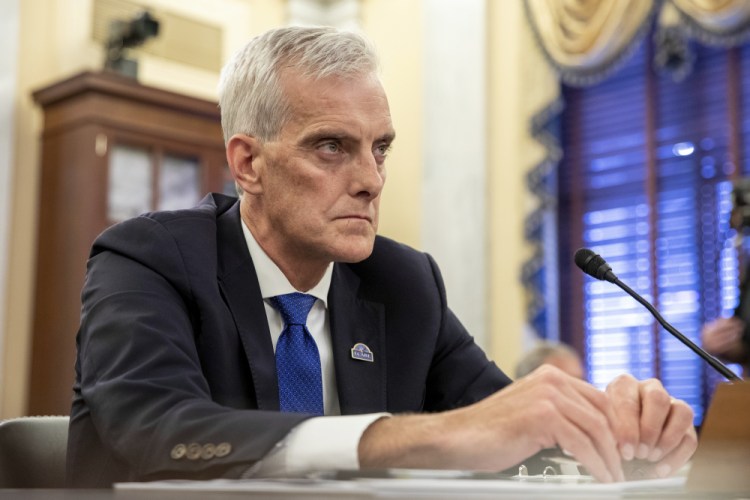Denis McDonough, secretary of Veterans Affairs, shown July 14, said Monday, “Whenever a veteran or VA employee sets foot in a VA facility, they deserve to know that we have done everything in our power to protect them from COVID-19."